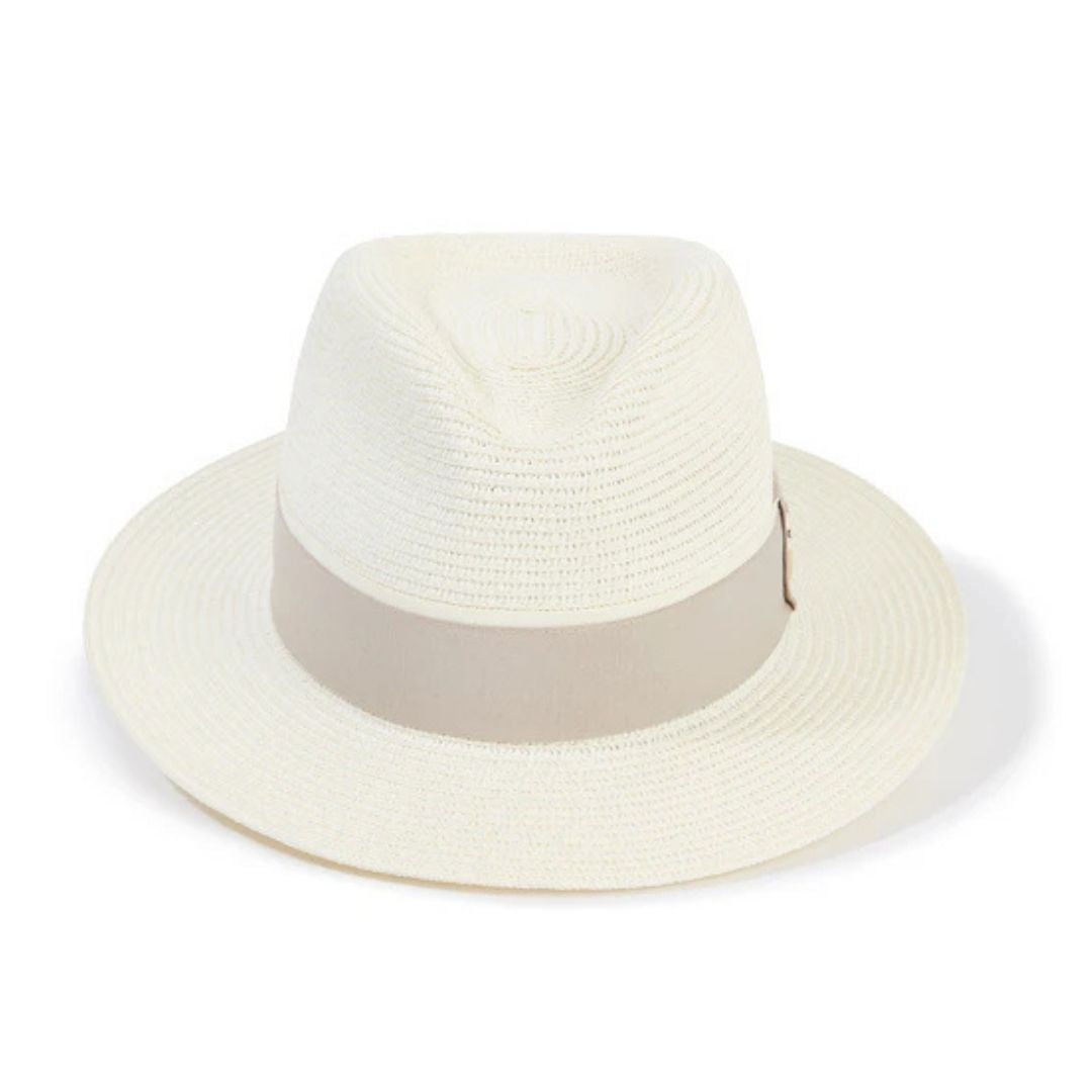 Hicks & Brown Orford Fedora in Cream with Pebble Ribbon