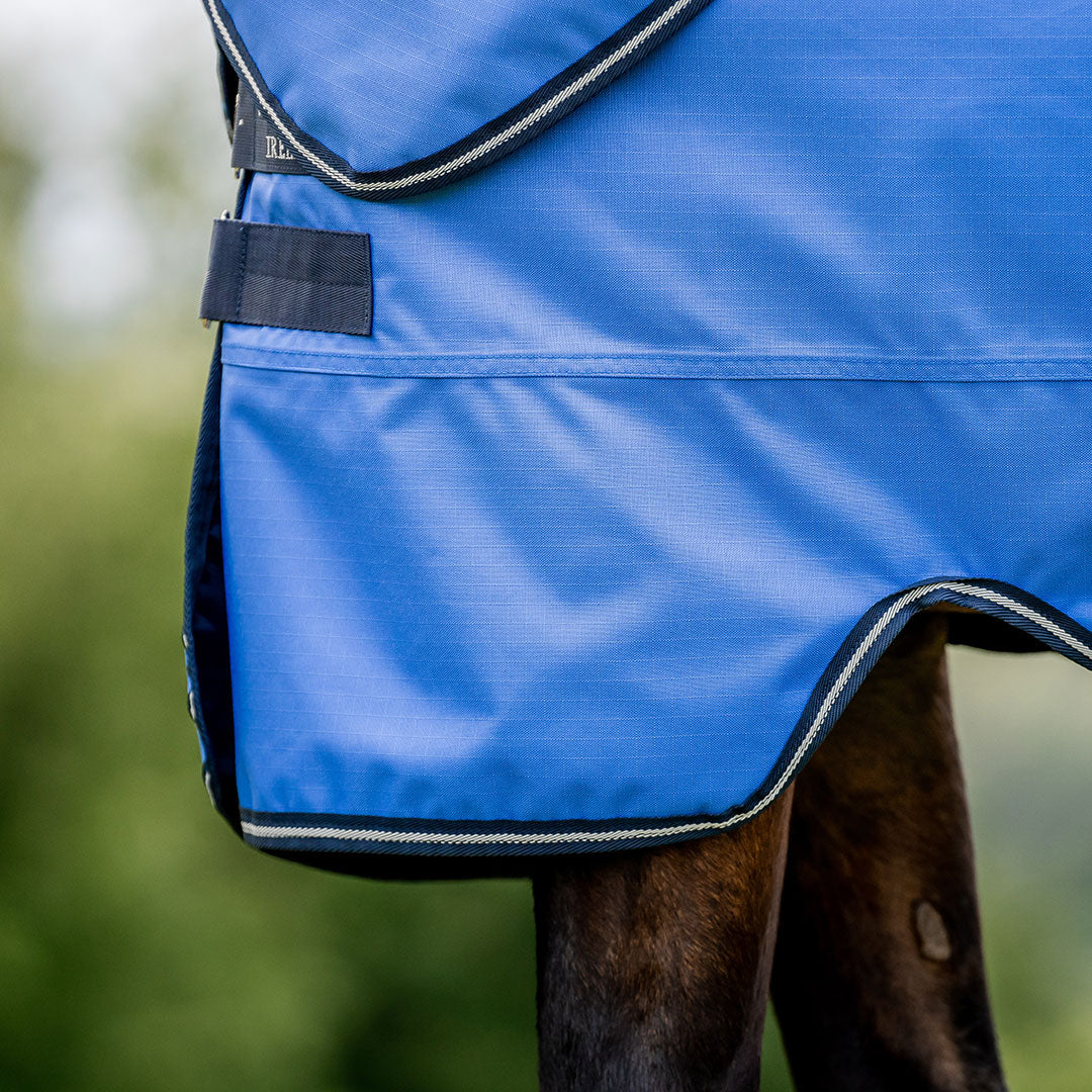 Horseware Amigo Hero Ripstop Plus Turnout Rug Lite in Blue/ Navy & Grey (100g)