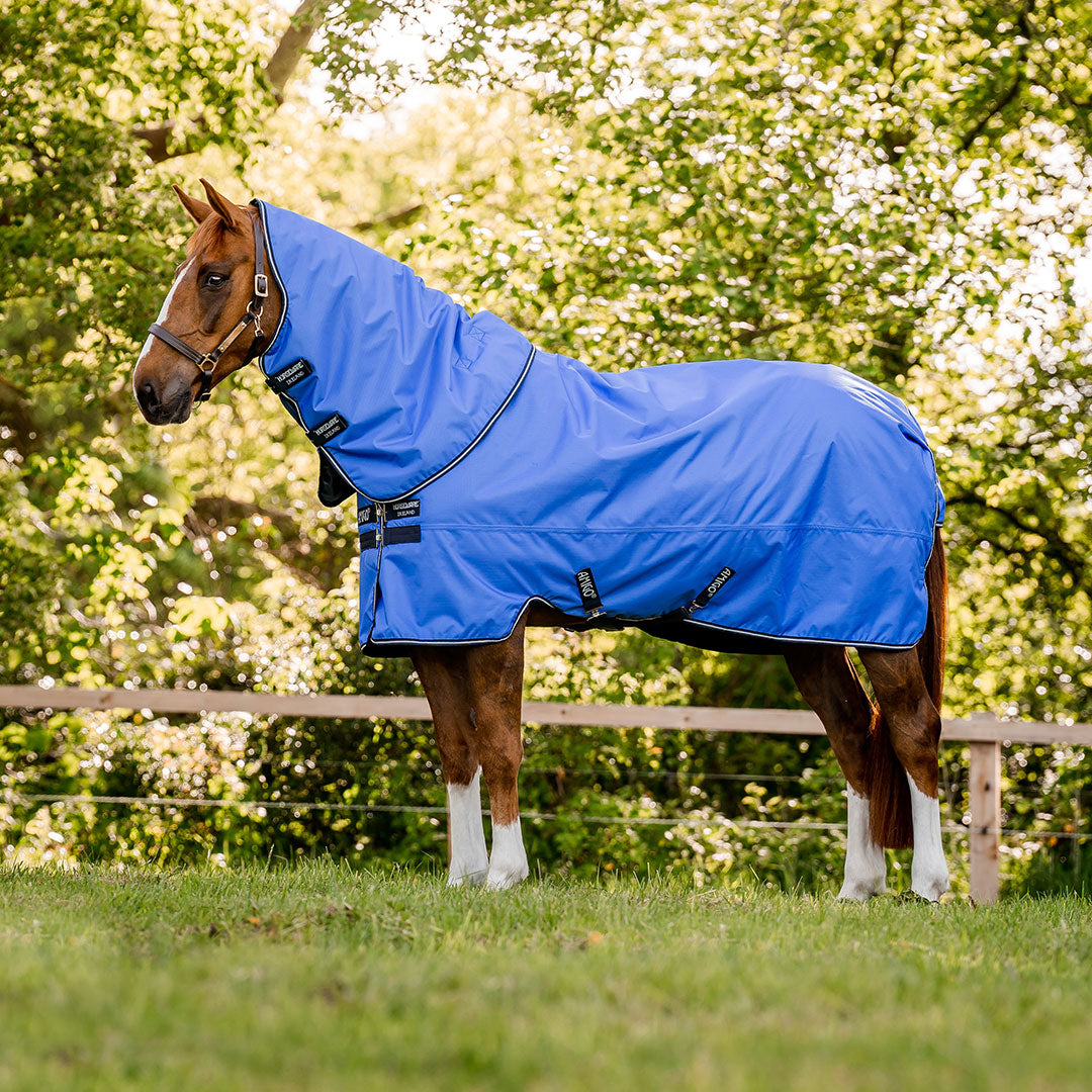 Horseware Amigo Hero Ripstop Plus Turnout Rug Lite in Blue/ Navy & Grey (100g)