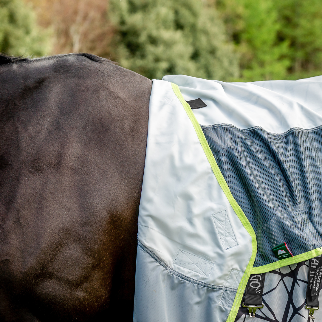 Horseware Amigo 3-in-1 CamoFly Fly Sheet in Grey & Lime (Fly Rug + Turnout Rug)