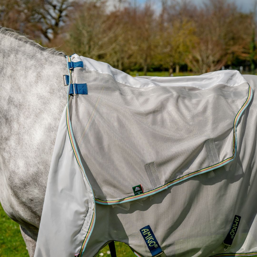 Horseware Amigo Bug Rug in Lunar Rock, Navy & Lime