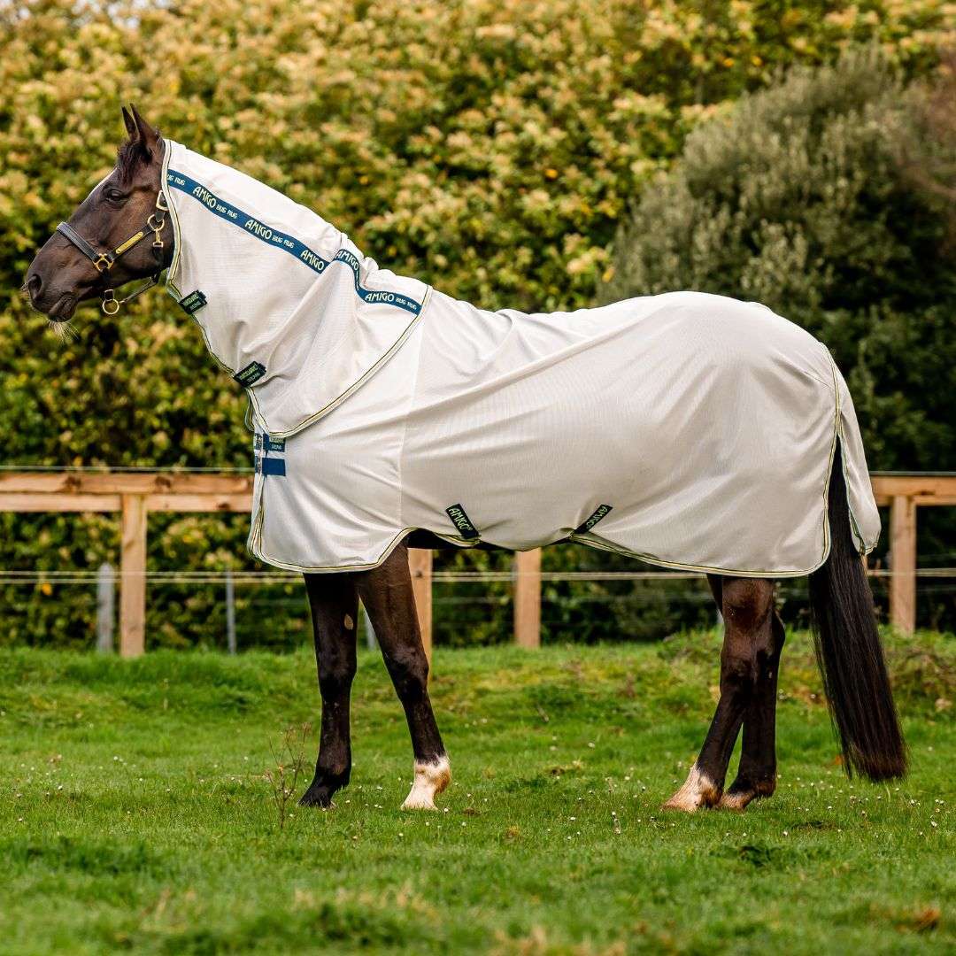 Horseware Amigo Bug Rug in Lunar Rock, Navy & Lime