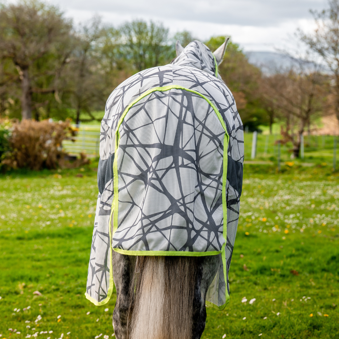 Horseware Amigo CamoFly Fly Sheet in Grey & Lime