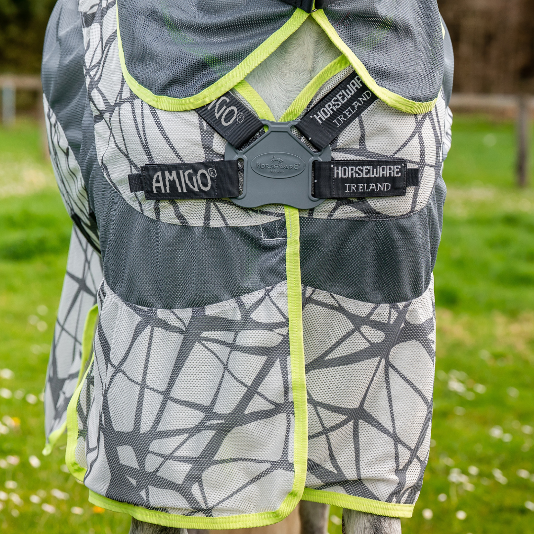 Horseware Amigo CamoFly Fly Sheet in Grey & Lime