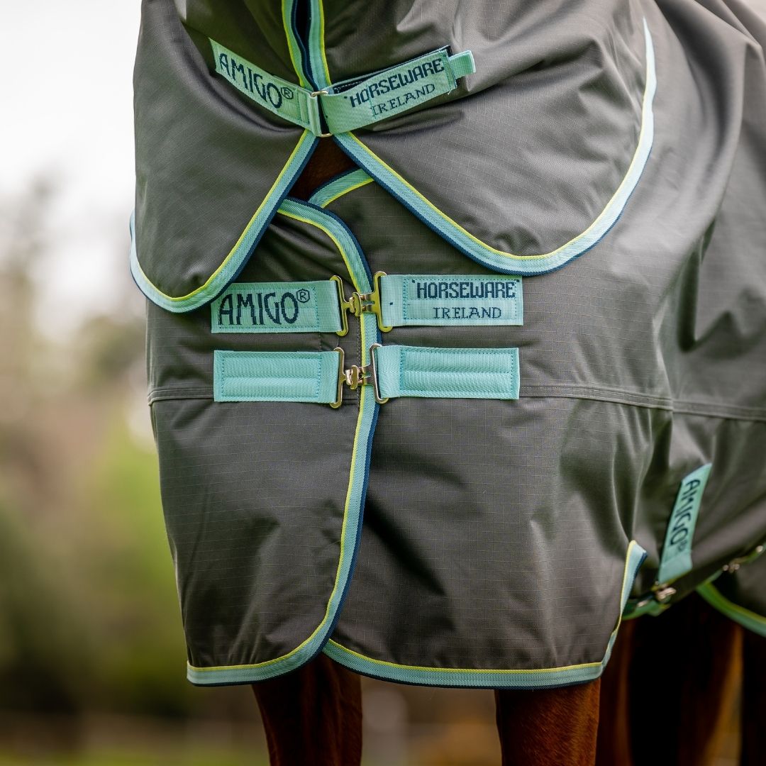 Horseware Amigo Hero Ripstop Plus Medium Turnout Rug in Shadow, Blue Haze & Navy (200g)