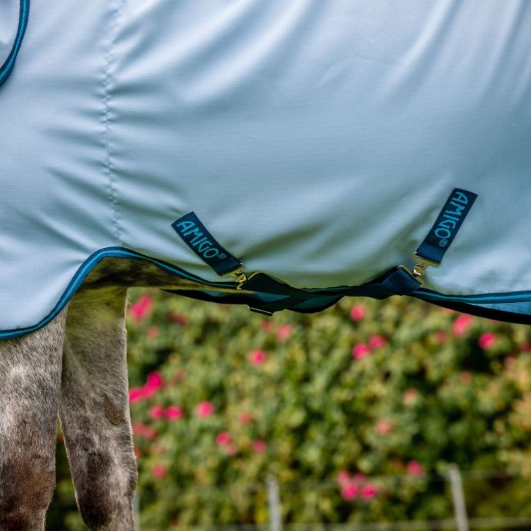 Horseware Amigo Ripstop Hoody Rug in Azure Blue, Navy & Electric Blue