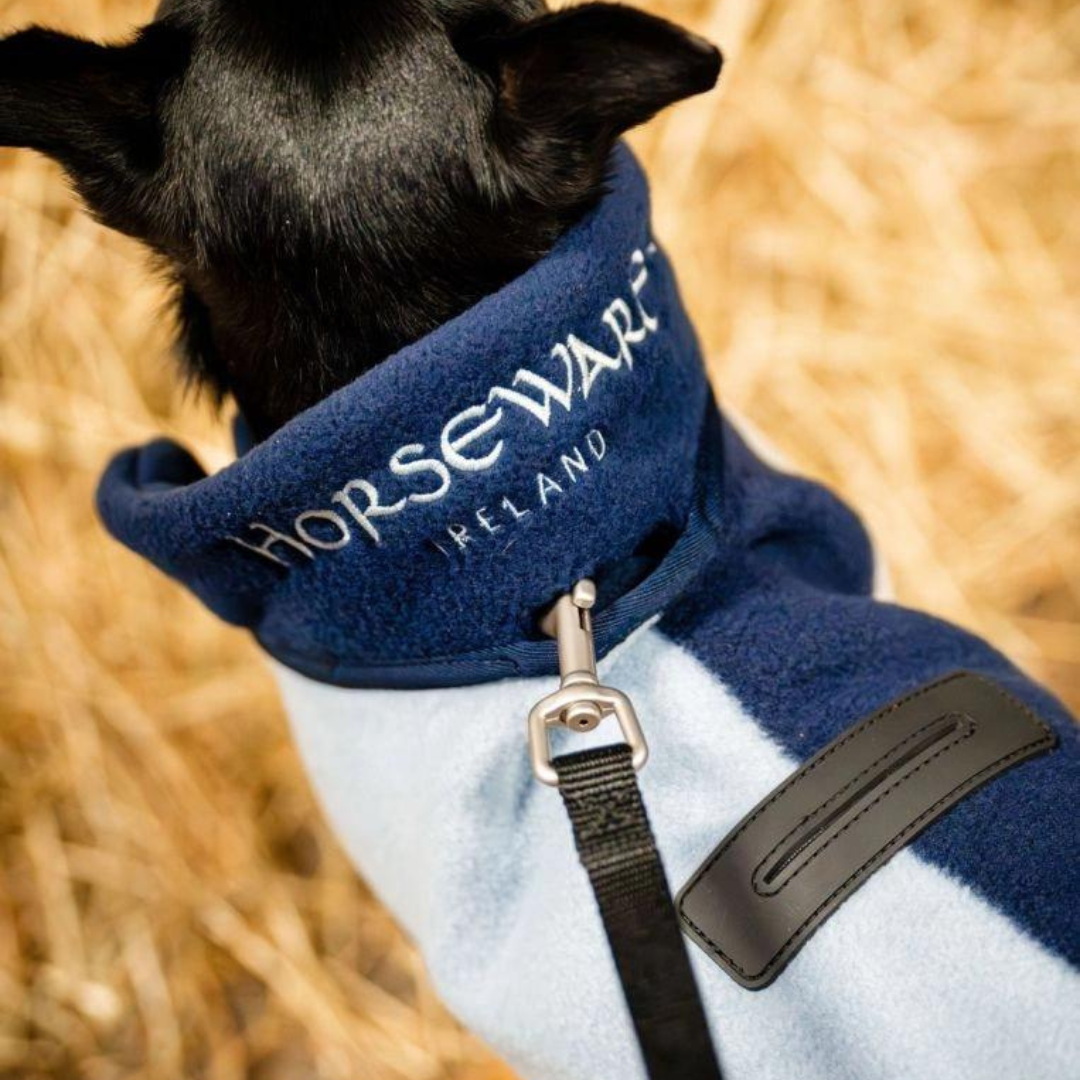 Horseware Signature Dog Fleece with Witney Stripes in Navy (No Fill)