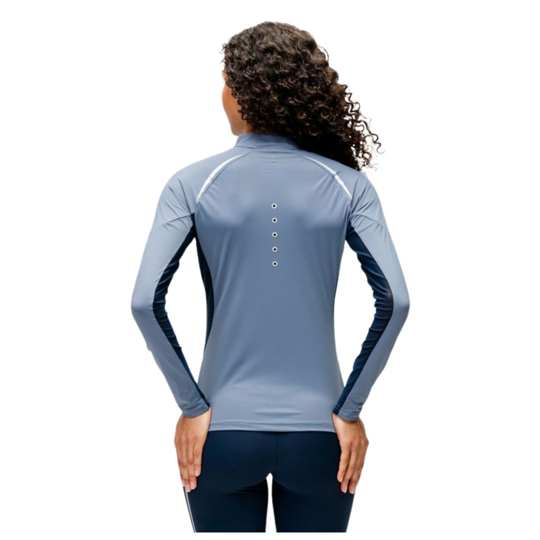 Horseware Women's Stamina Long Sleeve Quarter Zip Baselayer in Blue