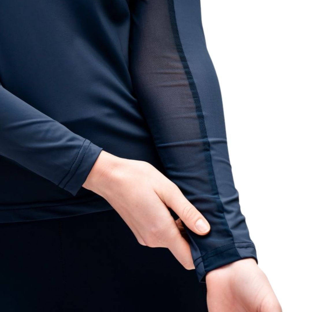 Horseware Women's Stamina Long Sleeve Quarter Zip Top in Navy