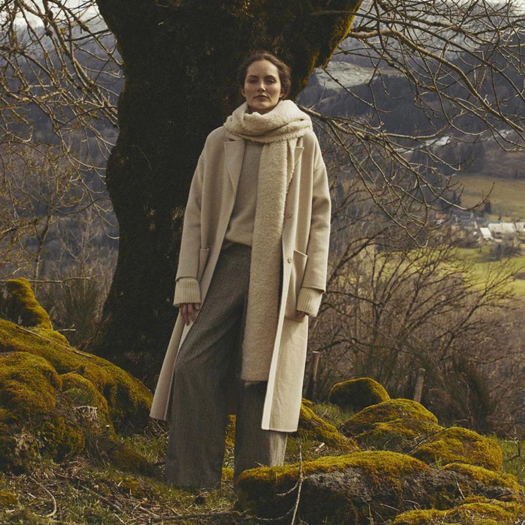 Humility Women's Long Loose Coat in Beige