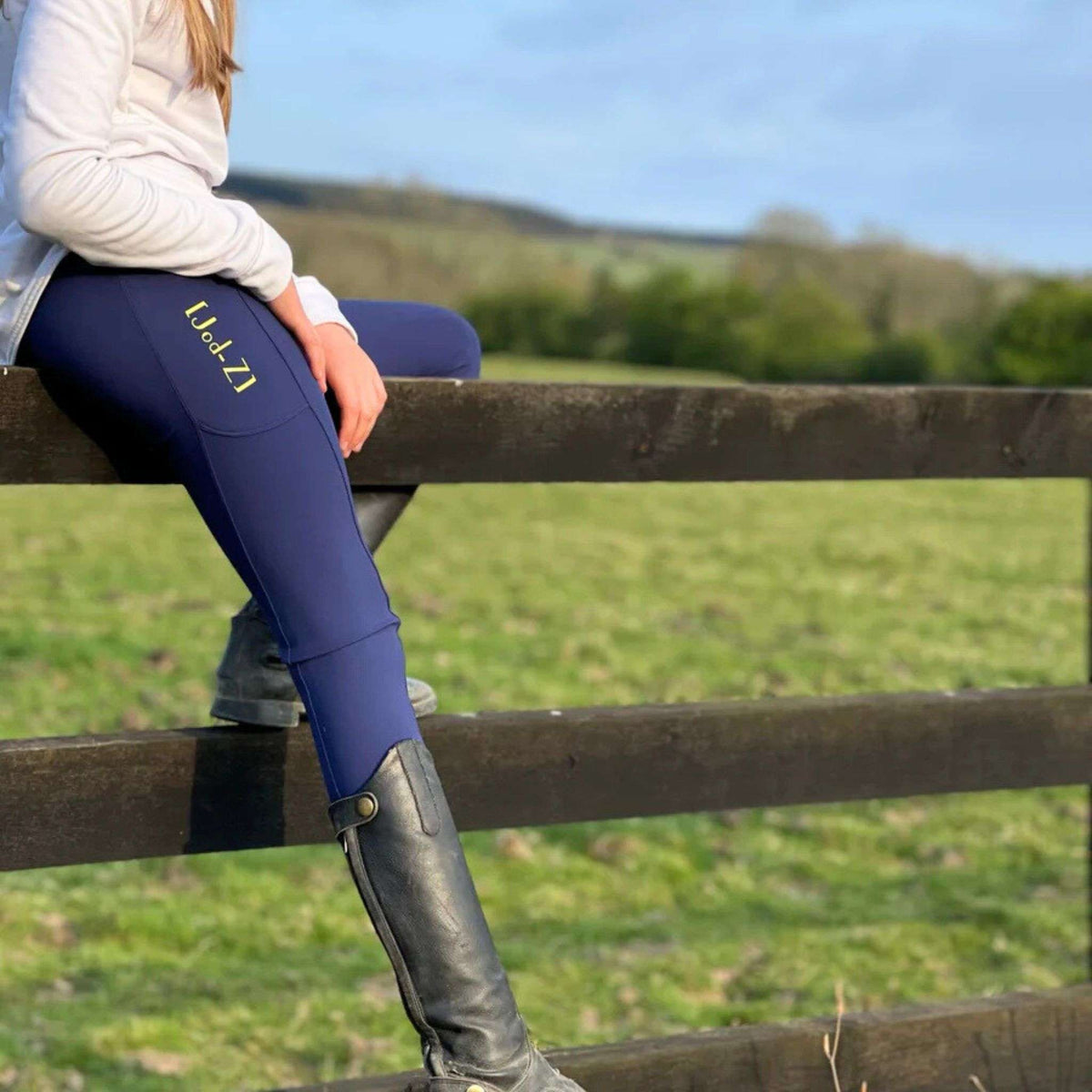 Jod-Z Kids Equestrian Riding Leggings in Mazarine Blue