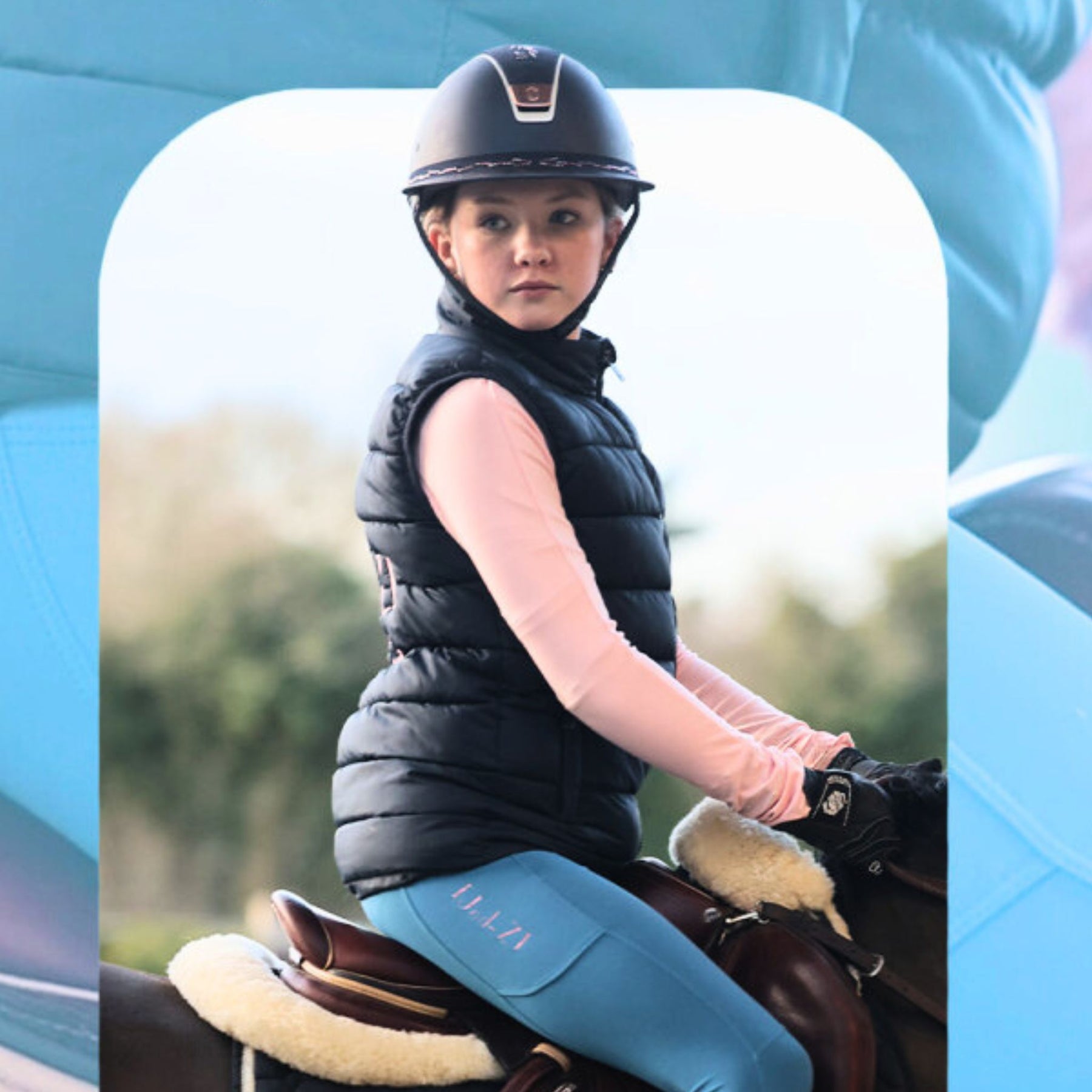 Jod-Z Kids Equestrian Riding Leggings in Stardust Teal