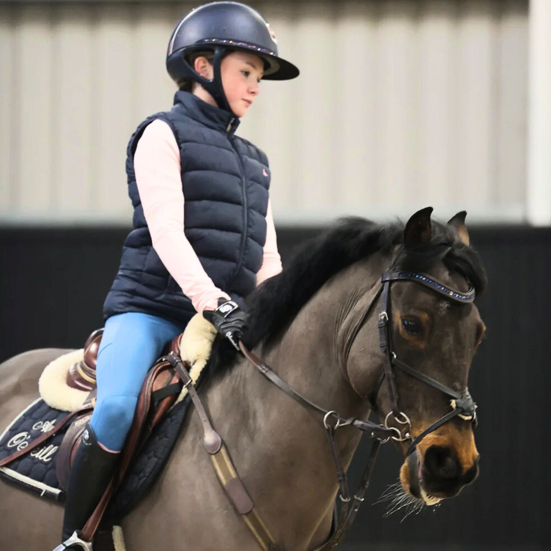 Jod-Z Kids Equestrian Riding Leggings in Stardust Teal