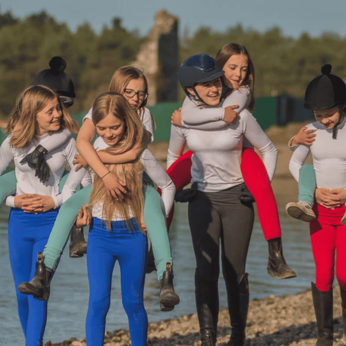 Jod-Z Kids Equestrian Riding Leggings in Blush Grey