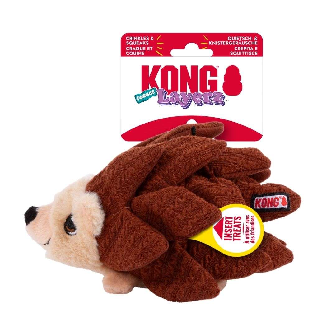 KONG Layerz Forage Hedgehog Dog Plush Toy