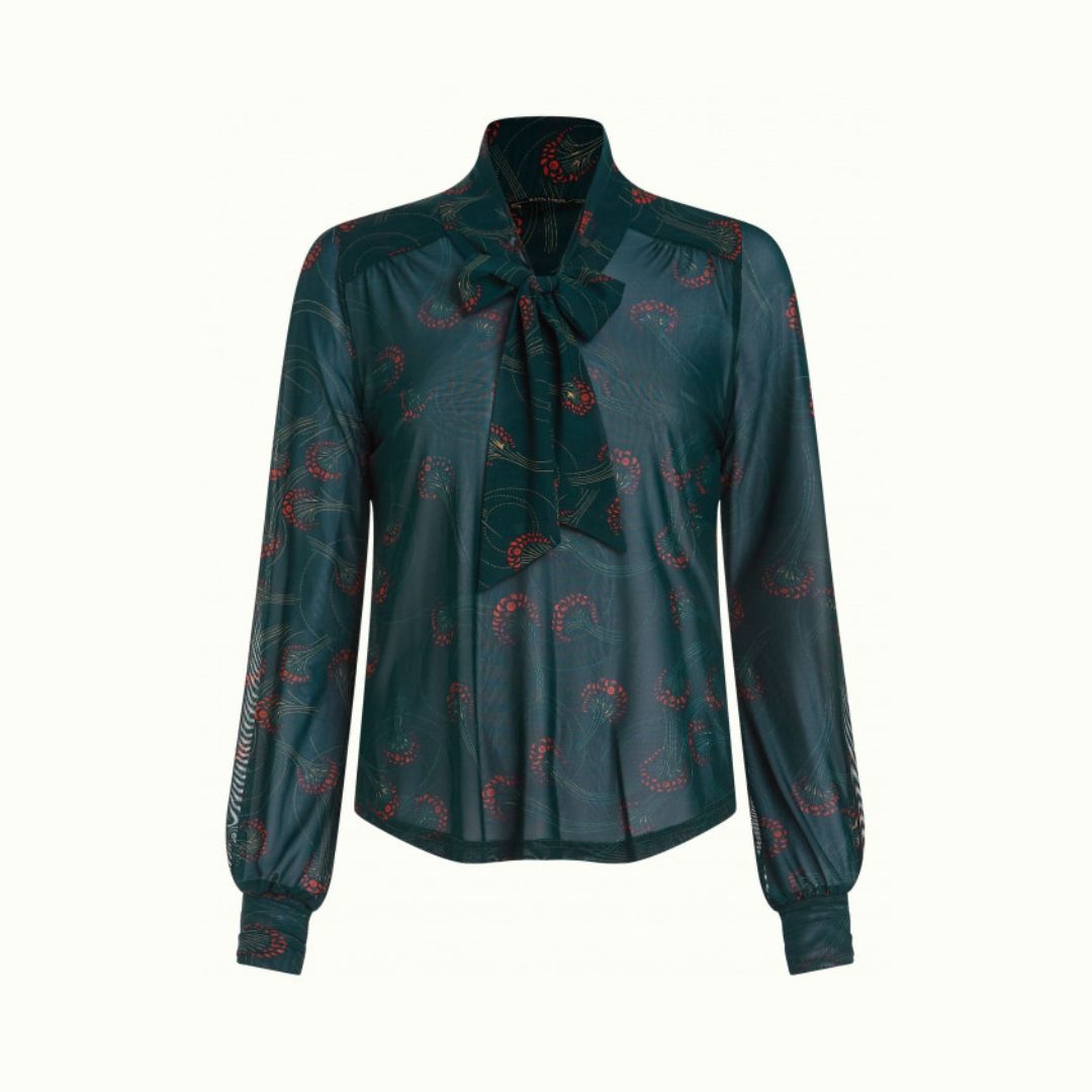 King Louie Women Amalia Blouse Allure in Pine Green