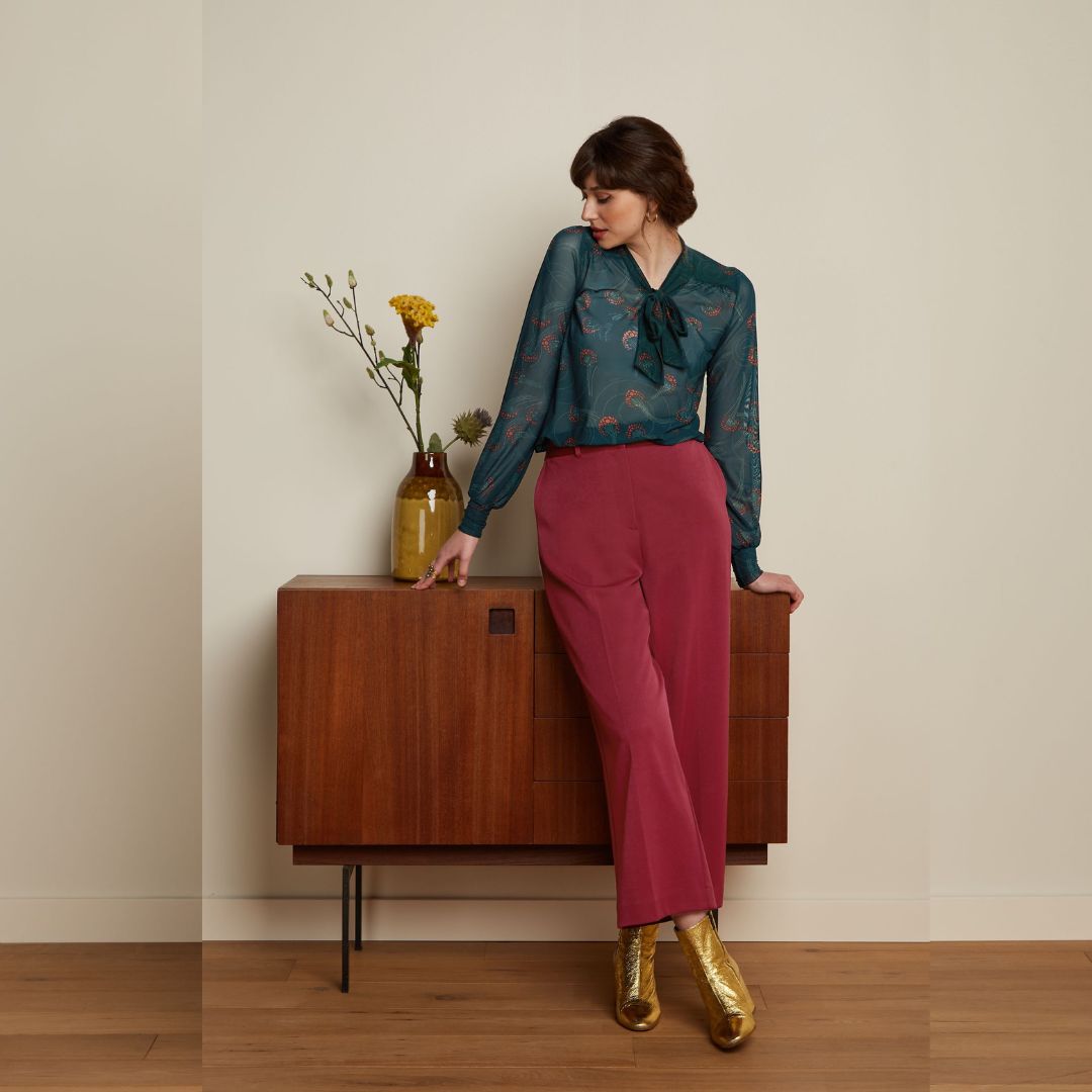 King Louie Women Amalia Blouse Allure in Pine Green