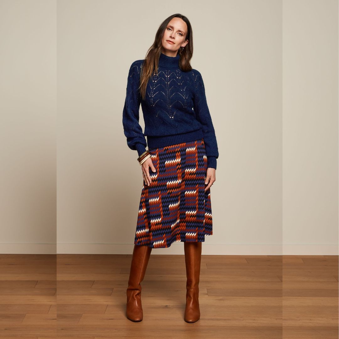 King Louie Women Juno Skirt Clark in Streeple Blue