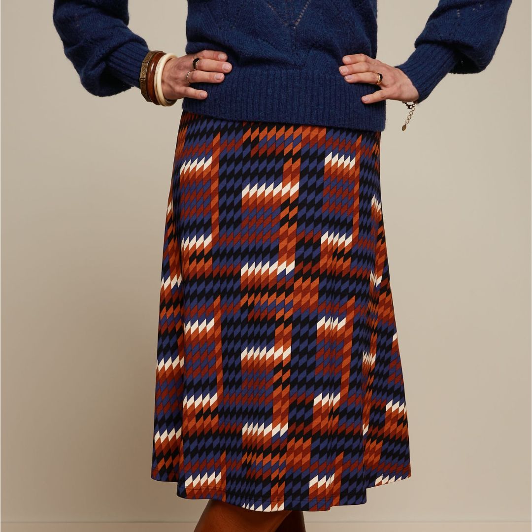 King Louie Women Juno Skirt Clark in Streeple Blue