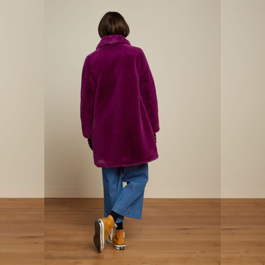 King Louie Women's Anais Coat Long Philly in Caspia Purple