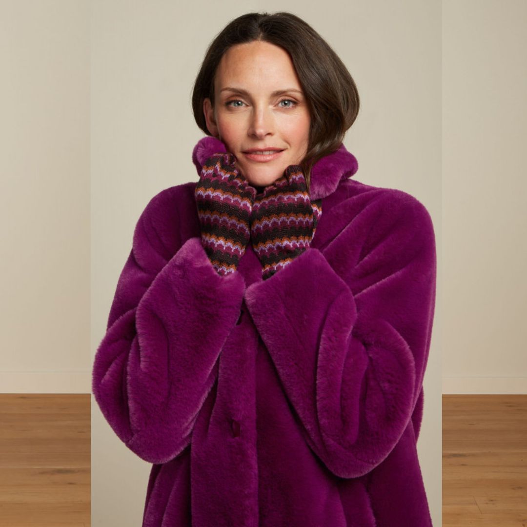 King Louie Women's Anais Coat Long Philly in Caspia Purple