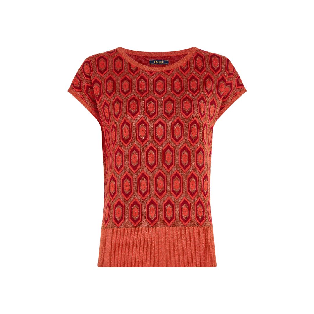 King Louie Women's Ann Top Crown in Tweed Orange