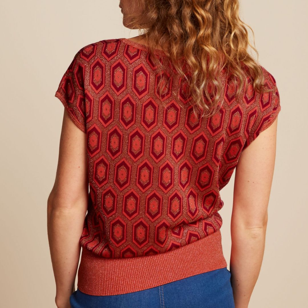 King Louie Women's Ann Top Crown in Tweed Orange