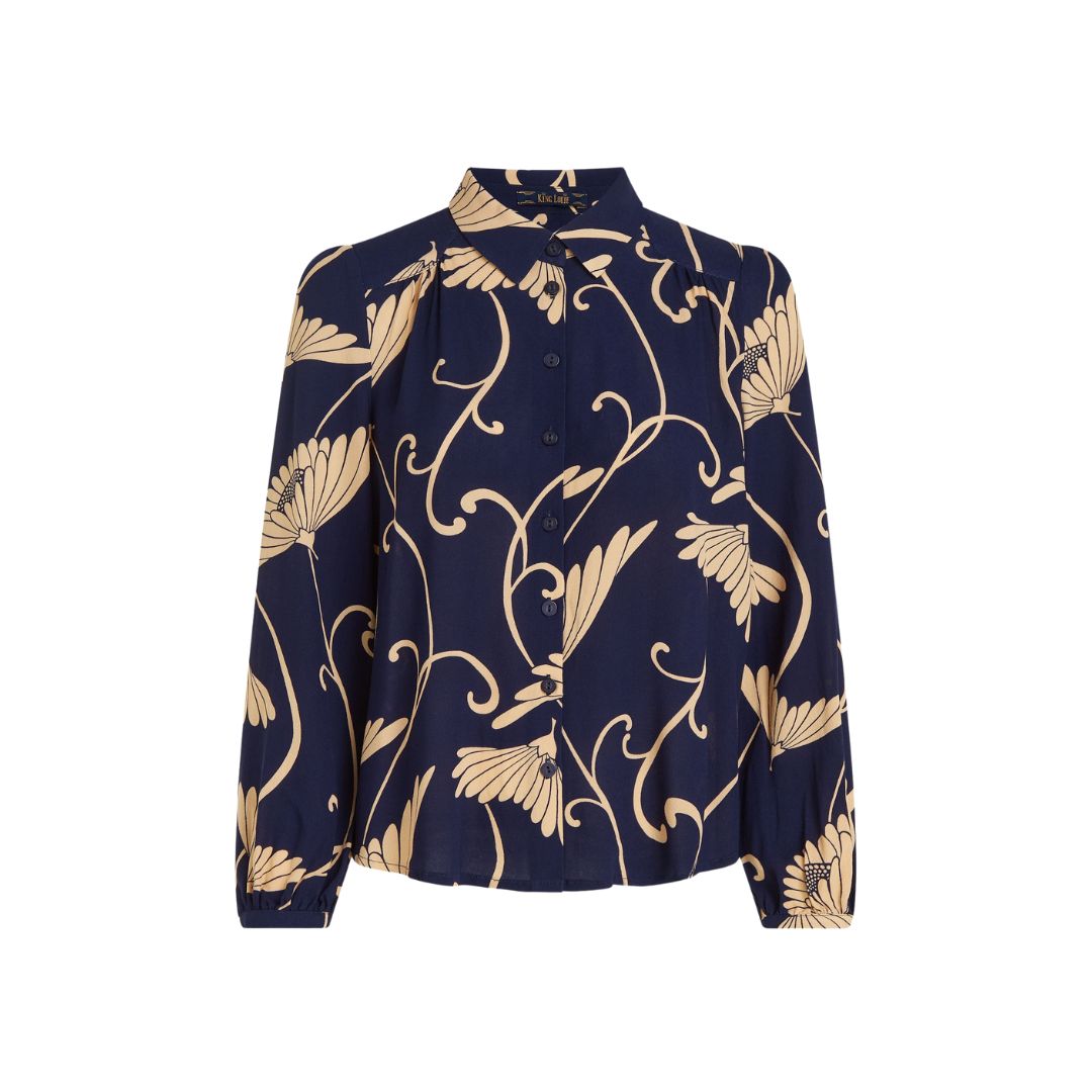 King Louie Women's Carina Blouse Pixy in Evening Blue