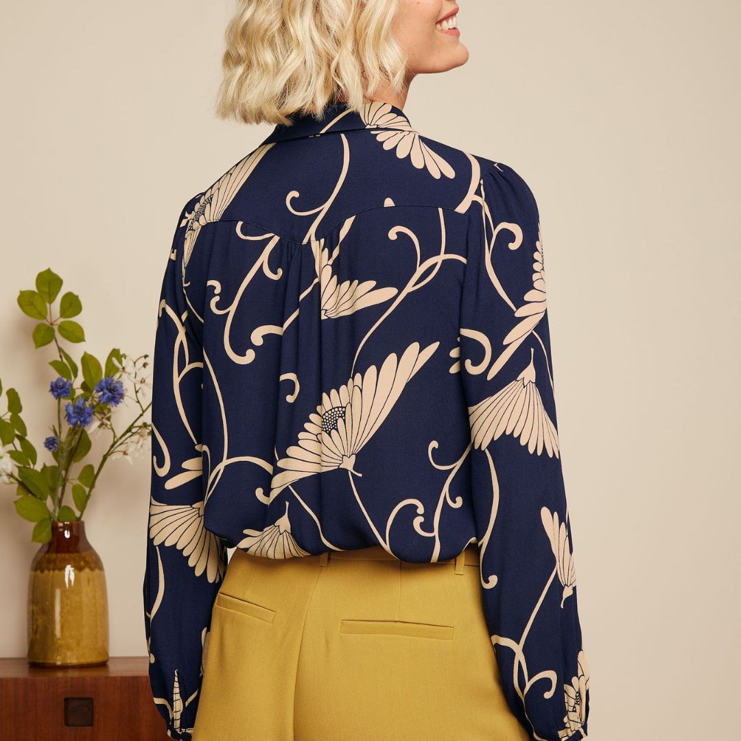 King Louie Women's Carina Blouse Pixy in Evening Blue