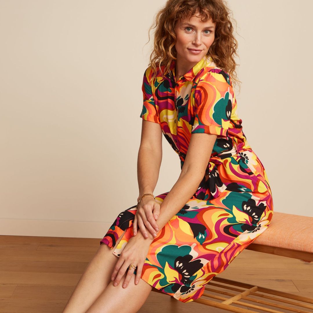 King Louie Women's Carina Tunic Dress Aurelio in Orange