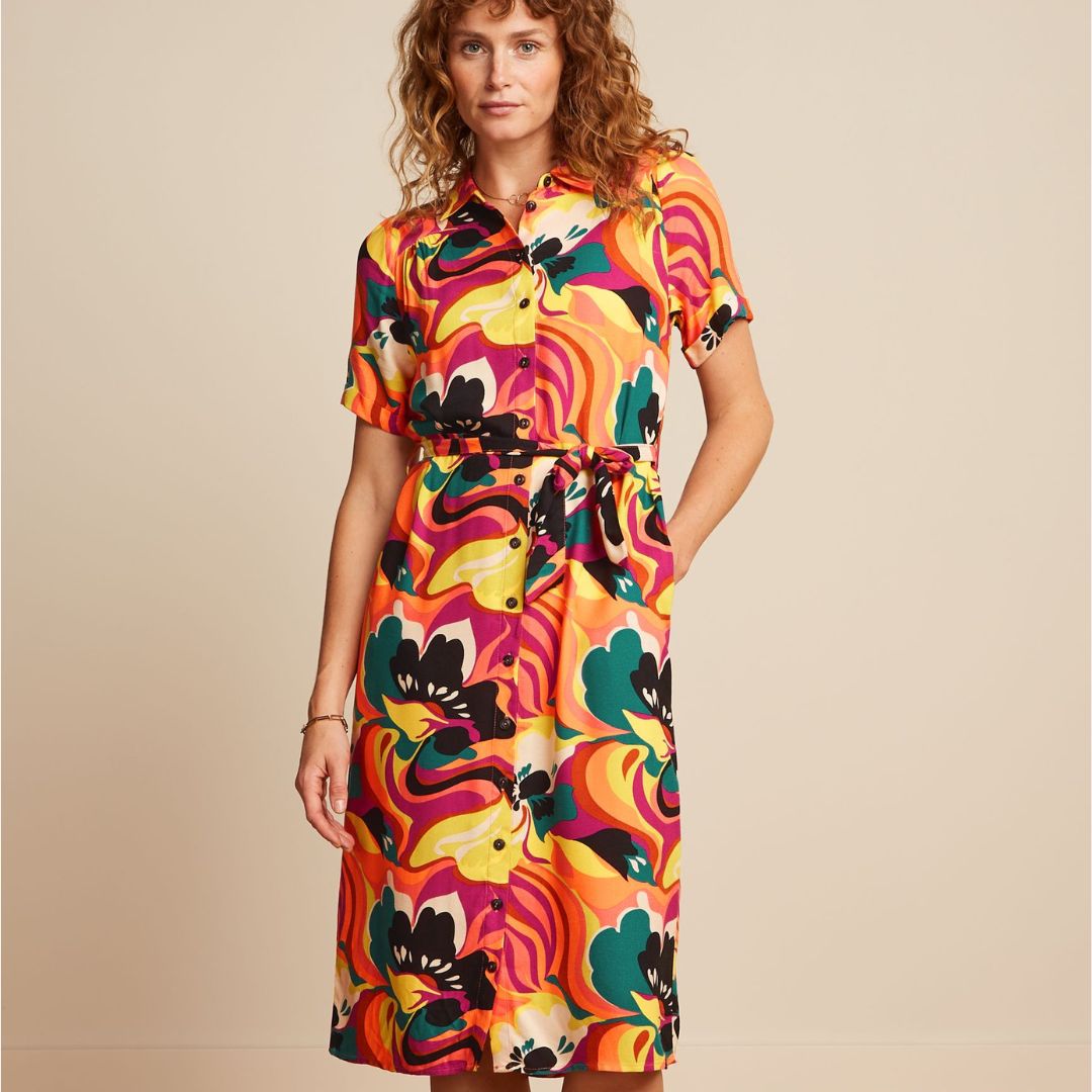 King Louie Women's Carina Tunic Dress Aurelio in Orange