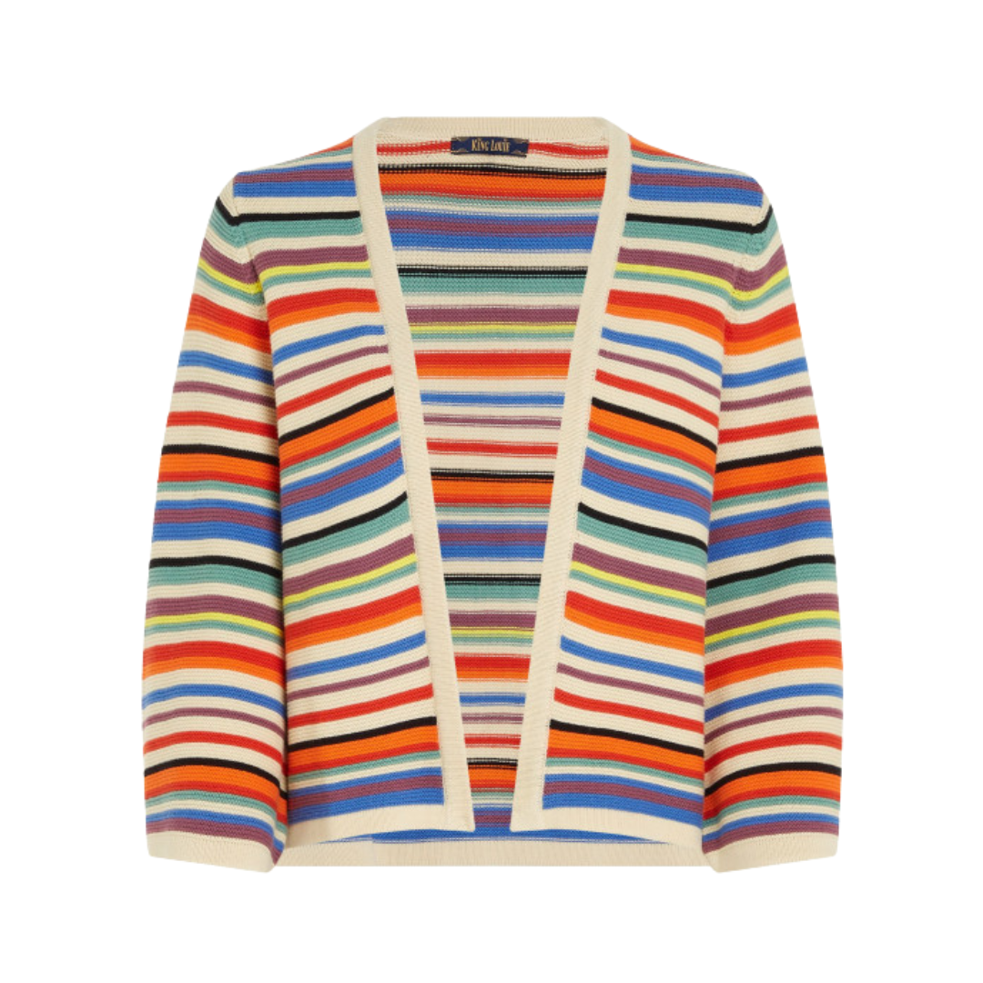 King Louie Women's Emily Cardigan Syd Stripe in Cream