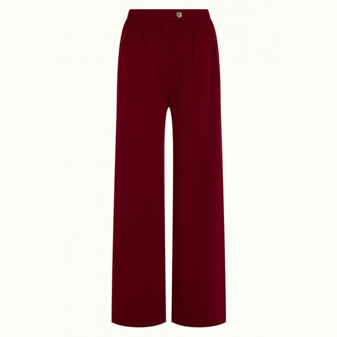 King Louie Women's Fintan Pants Milano Crep in Cabernet Red