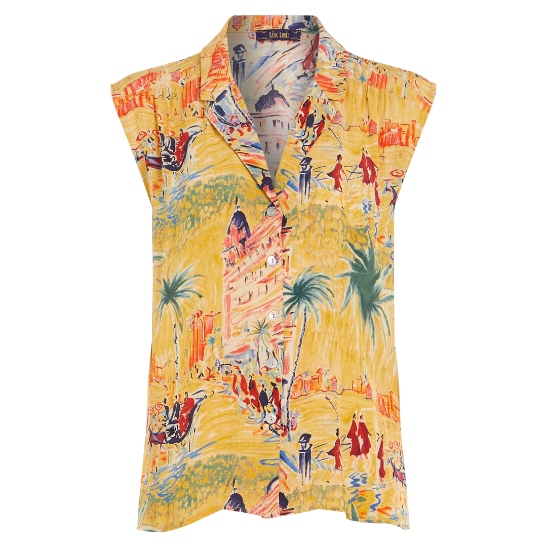 King Louie Women's July Serafini Blouse in Tuscan Yellow
