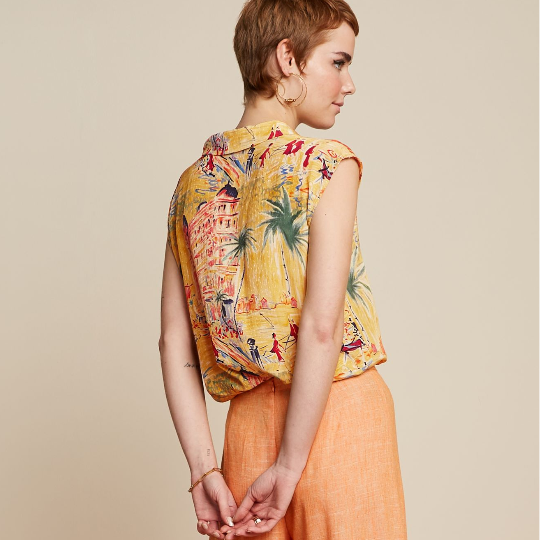 King Louie Women's July Serafini Blouse in Tuscan Yellow