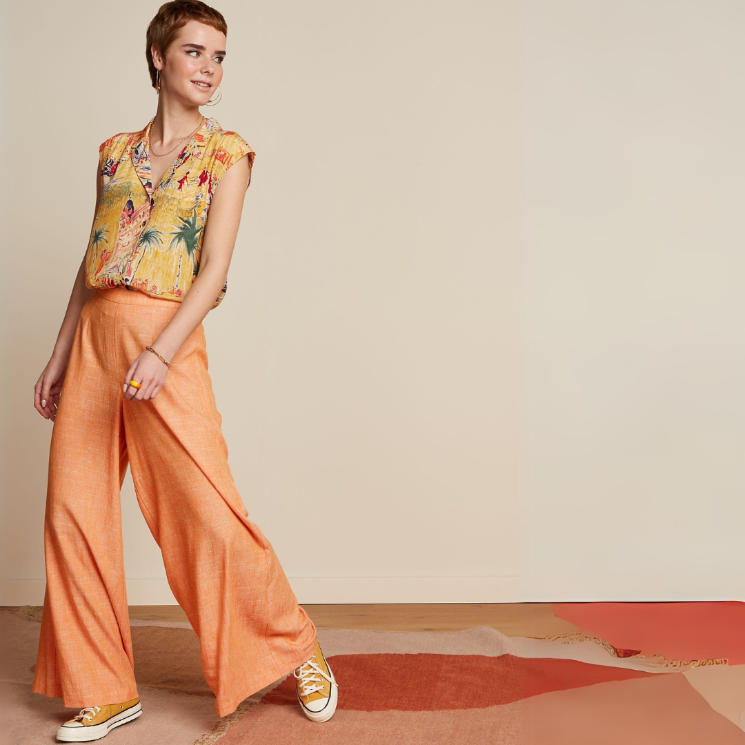 King Louie Women's July Serafini Blouse in Tuscan Yellow