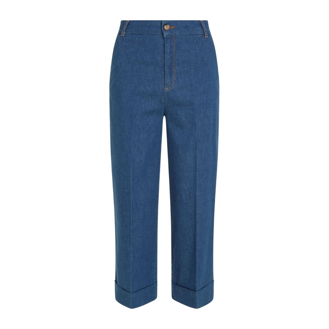 King Louie Women's Lisa Trousers Chambray in Denin Blue