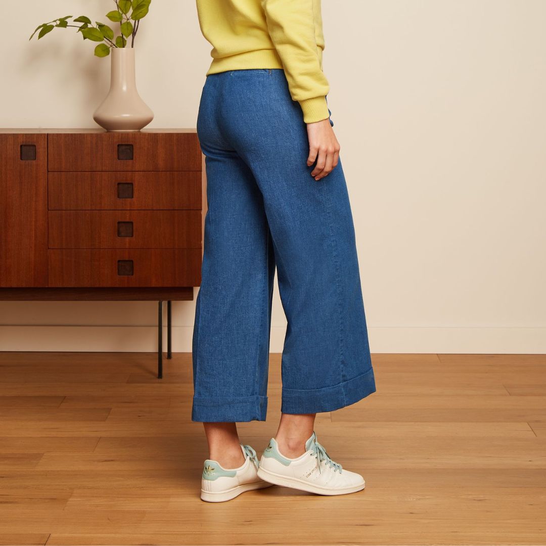 King Louie Women's Lisa Trousers Chambray in Denin Blue