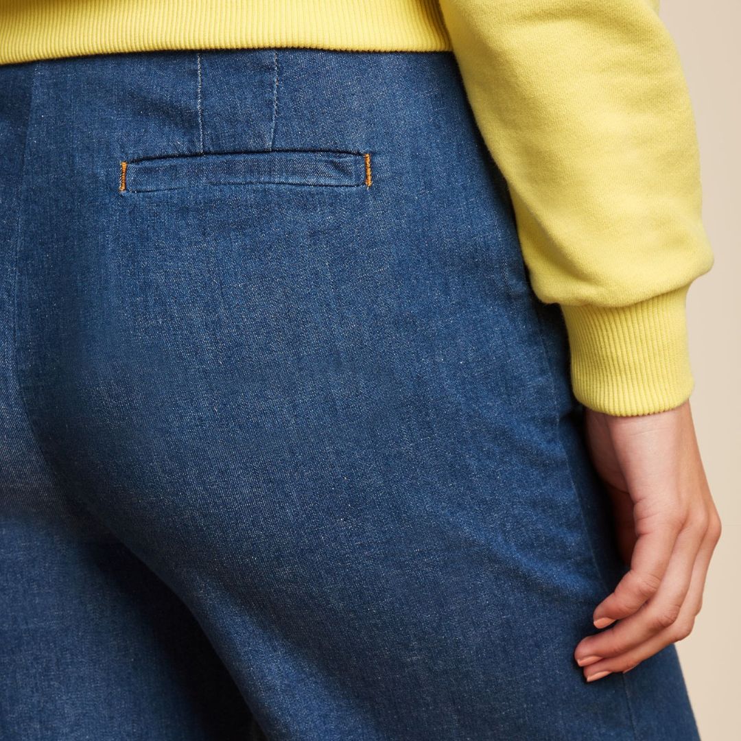 King Louie Women's Lisa Trousers Chambray in Denin Blue