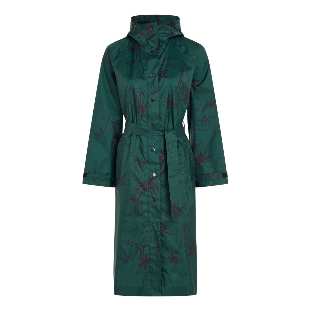 King Louie Women's Lizzy Raincoat in Ponderosa Green