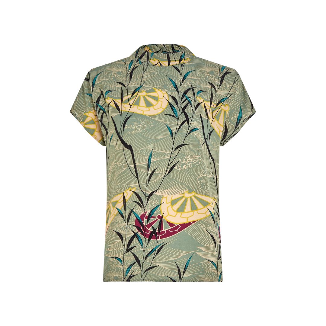 King Louie Women's Luciana Top Blush in Dusty Turquoise