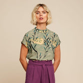 King Louie Women's Luciana Top Blush in Dusty Turquoise