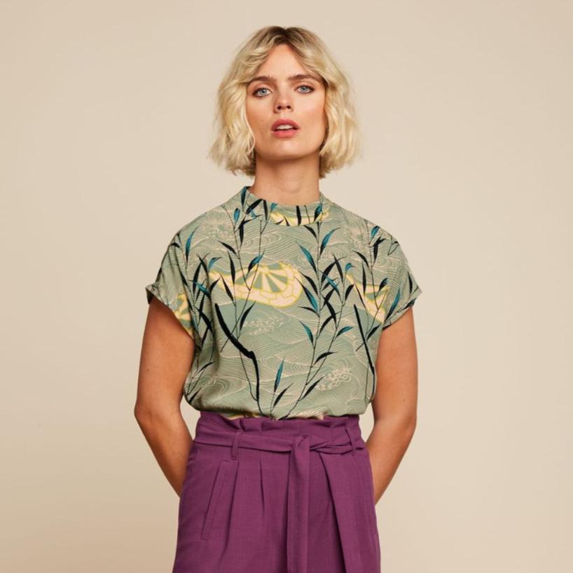 King Louie Women's Luciana Top Blush in Dusty Turquoise