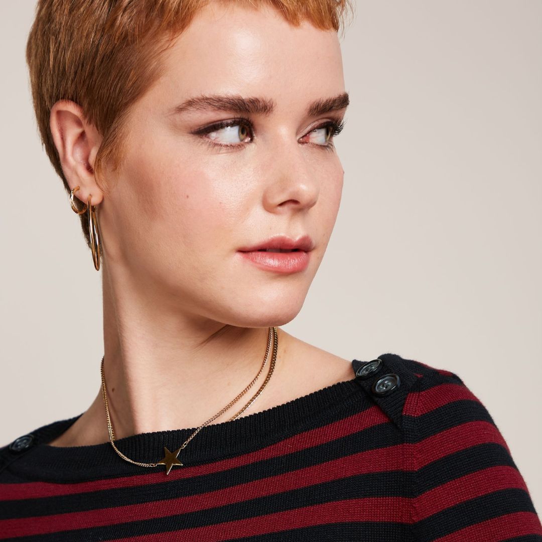 King Louie Women's Marie Bell Top Loop Stripe in Cabernet Red