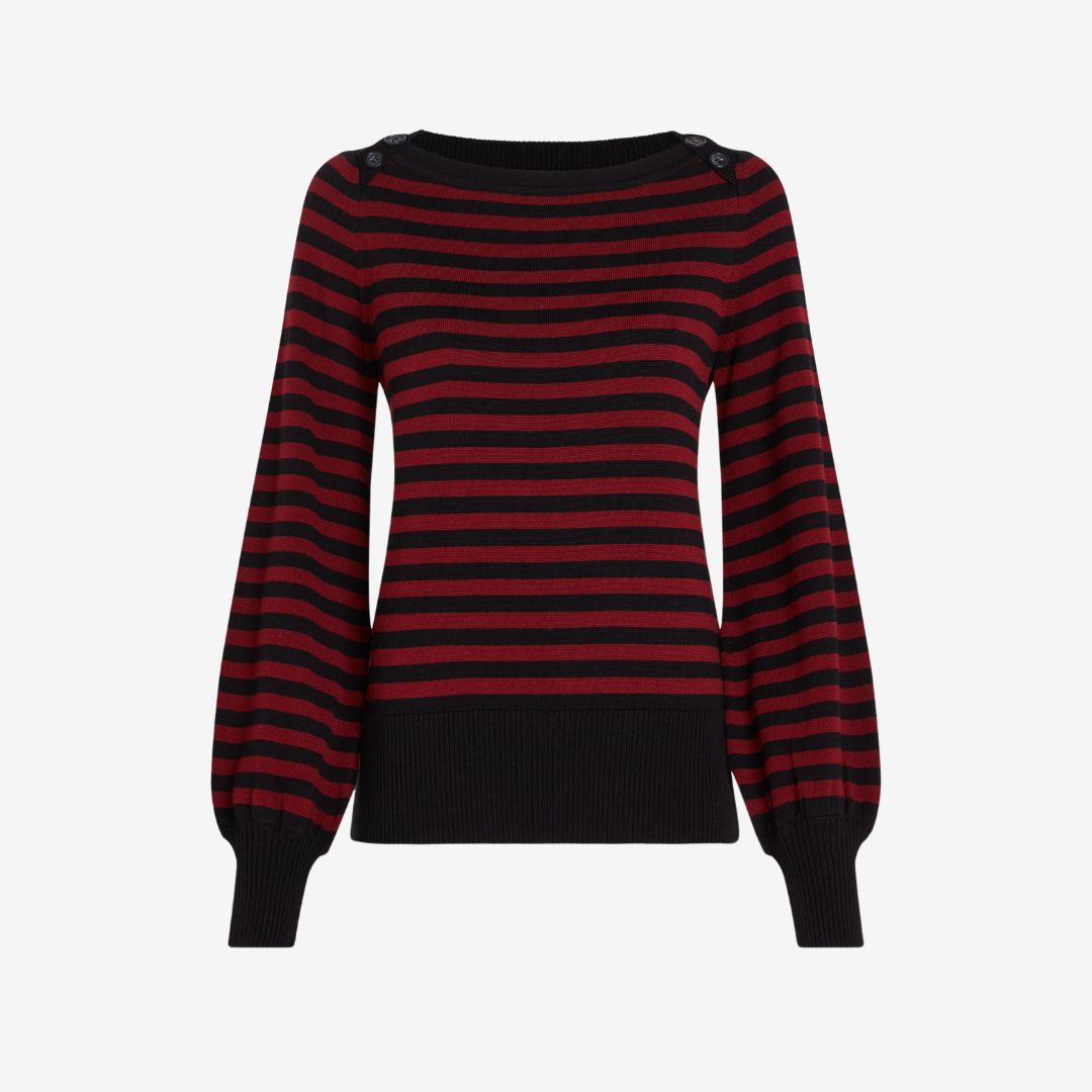 King Louie Women's Marie Bell Top Loop Stripe in Cabernet Red