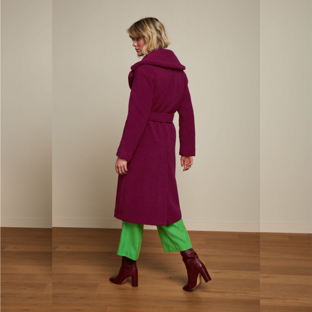 King Louie Women's Mary Coat Murphy in Beaujolais Red