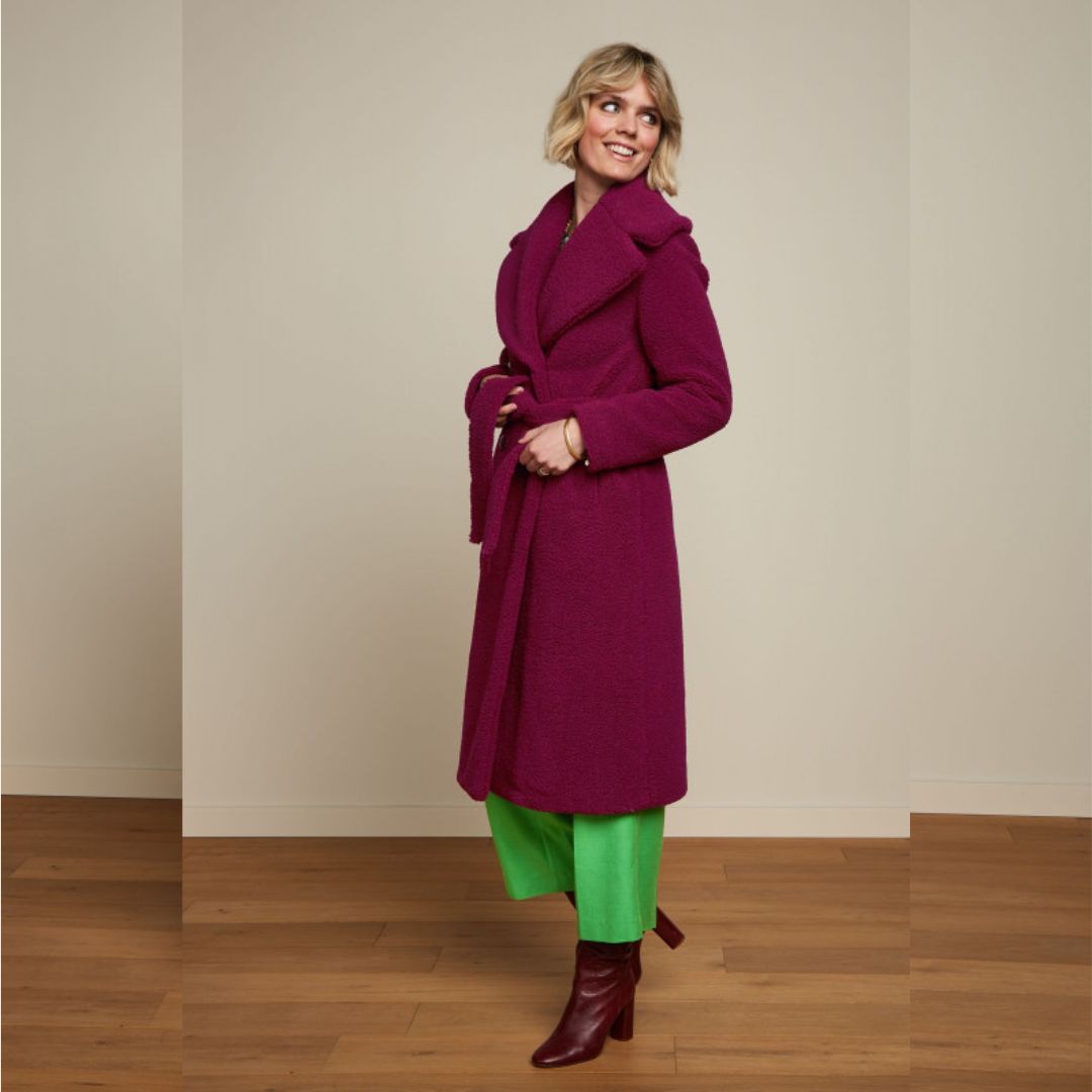King Louie Women's Mary Coat Murphy in Beaujolais Red