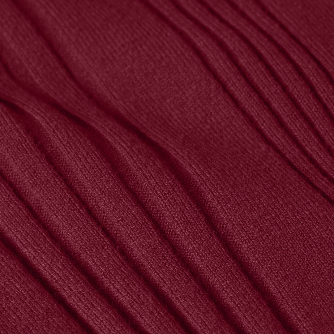 King Louie Women's Rib Rollneck Top Club in Carbenet Red