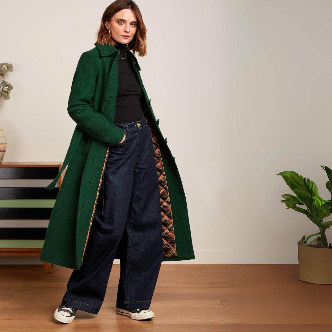 King Louie Women's Arabella Coat Kennedy in Forest Green