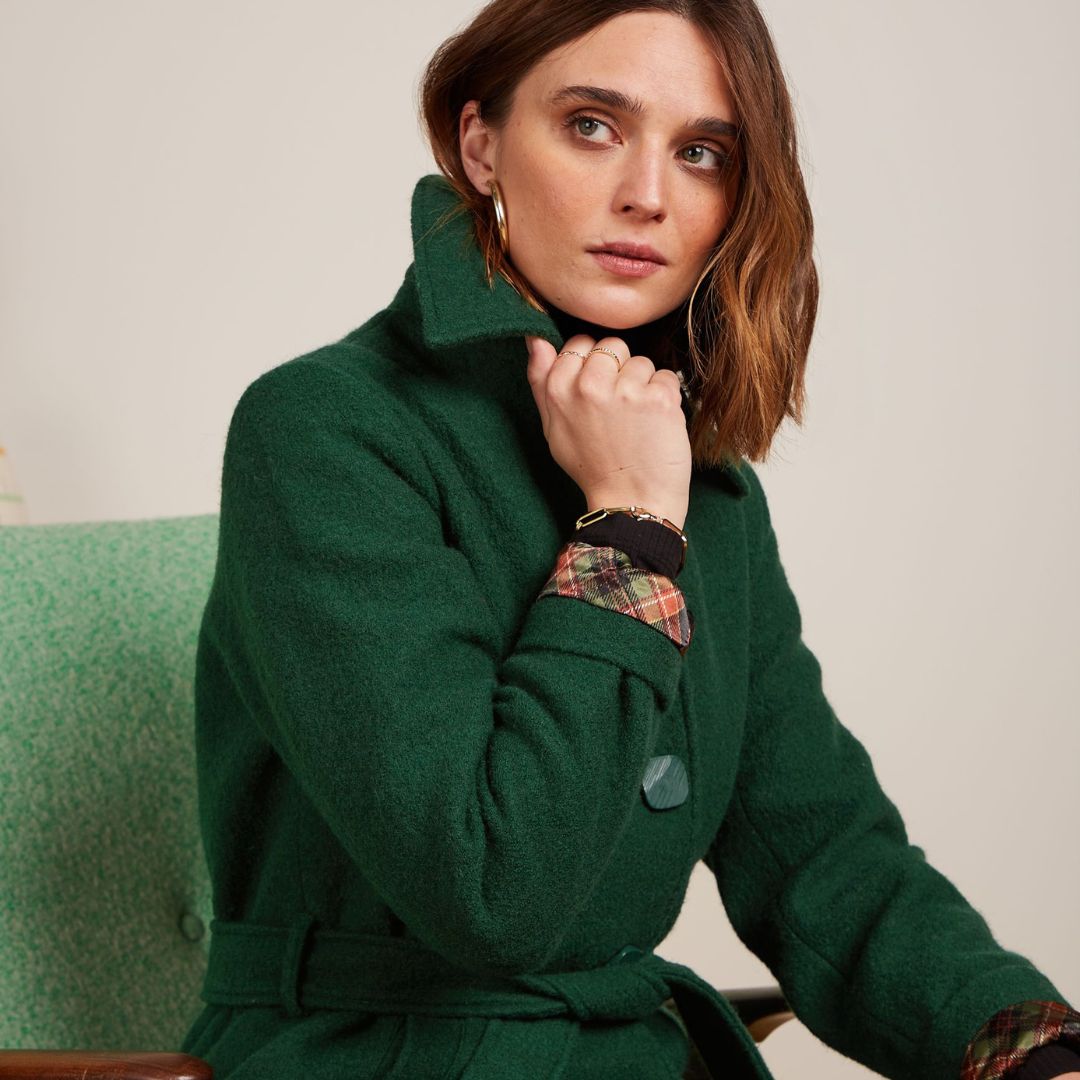 King Louie Women's Arabella Coat Kennedy in Forest Green